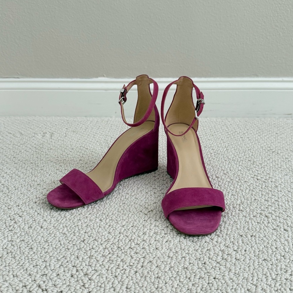 Michael Kors Fiona Suede Wedge Sandals